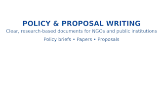 write policy papers, research briefs, and proposals