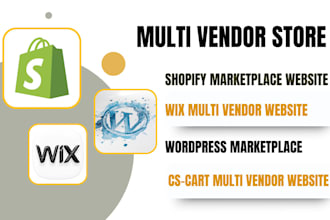 shopify multi vendor ecommerce website wix wordpress cs cart marketplace website