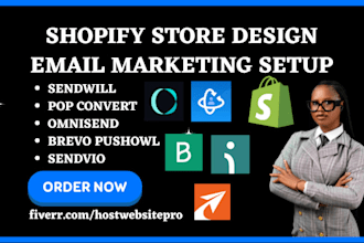 setup shopify email marketing sendwill brevo pushowl sendvio popconvert omnisend