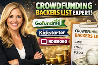generate organic crowdfunding backers list for your gofundme, kickstarter