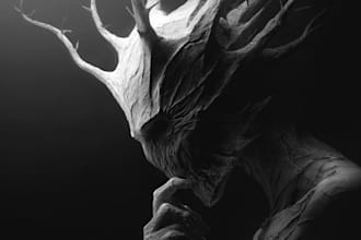 draw horror and dark fantasy illustrations