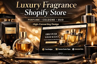 build luxury perfume shopify store, fragrance cologne store perfume website