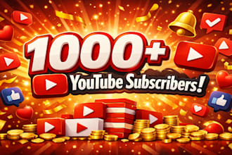 grow up 1000 youtube followers very high quality