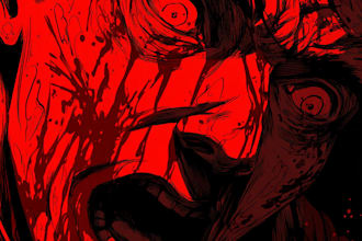 design an bloody horror illustration