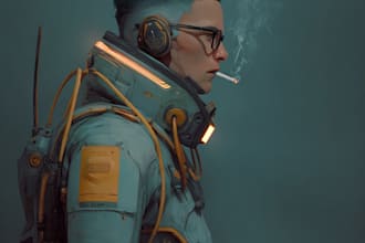 sci fi character illustration or sci fi character
