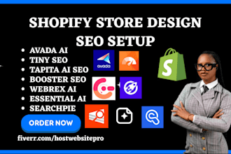 setup shopify seo webrex ai essential ai avada ai tiny tapita booster ai blog