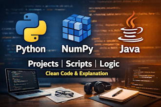 do python numpy and java projects scripts and problem solving