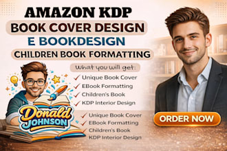 book cover design, e book design, children book, formating