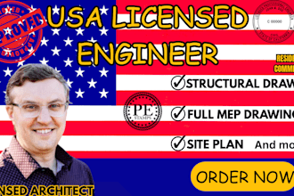 full city building permit drawing full city engineer, foundation ca,tx,ga stamp