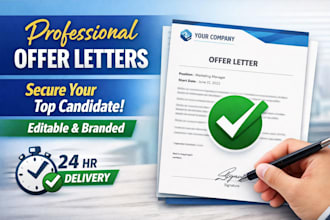 make a formal job offer letter contract for company with letterhead