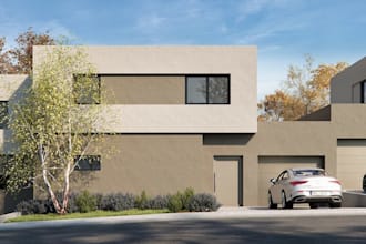 do 3d modern external courtyard house archiviz, indoor beidweiler house render