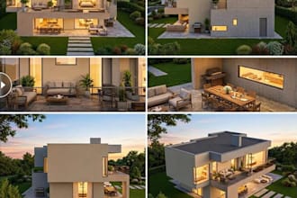 create 3d exterior designs for residential houses, aswell as project designes