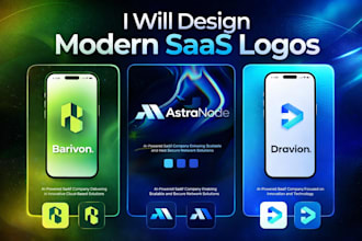 design a modern tech saas logo for startup app ai and software brands