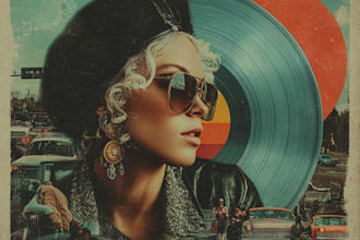do a professional vintage album or single cover