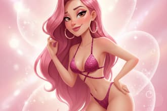 create pin up and cartoon illustrations