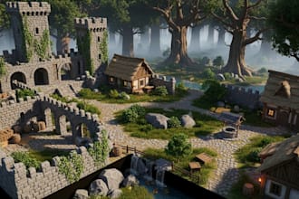 create 3d game environment and level design and for unity and unreal