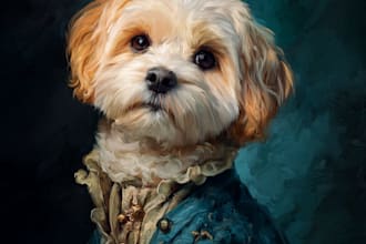 create custom royal pet portrait in high quality