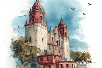 paint custom watercolor illustration