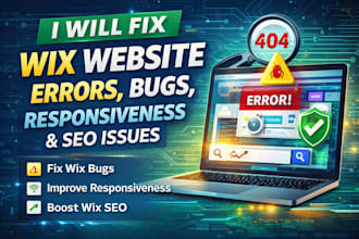 fix wix website errors, bugs, responsiveness and seo issues