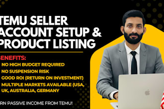 setup temu seller account, temu product listing and manage temu dropshipping
