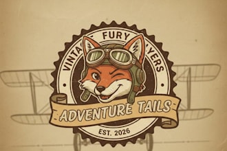 design a vintage furry logo with classic mascot charm