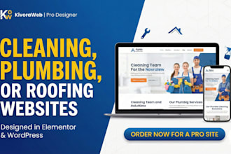 design a cleaning, plumbing, roofing, or construction website