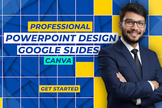 design custom powerpoint presentation, google slides, canva