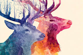 illustrate watercolor art from your idea