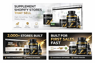 design high converting supplement shopify store, vitamins supplement store