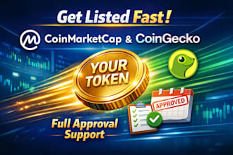 fast track your crypto token to coinmarketcap coingecko with complete approval