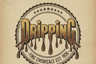 design a vintage dripping logo with classic edgy style