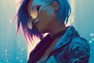 create cyberpunk illustration style for anything