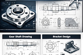 do professional autocad 2d mechanical part drawings
