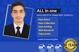 be your assistant for data entry and clean transcription