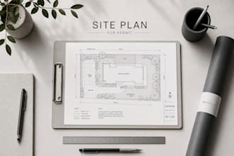 draft your 2d site plan and landscape plan