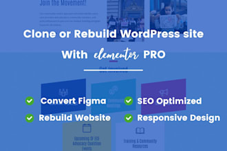 design, clone or rebuild wordpress site with elementor pro