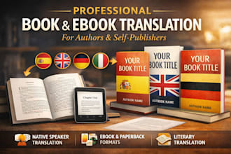 professionally translate your book, book translation, english to german, french