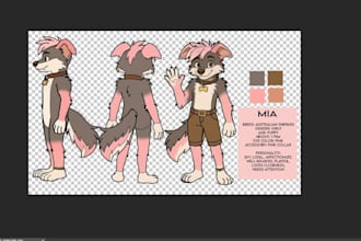 draw furry reference sheet, fursona ref sheet, furry art character design