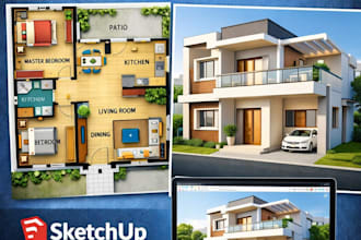 exterior 3d elevation design from floor plan