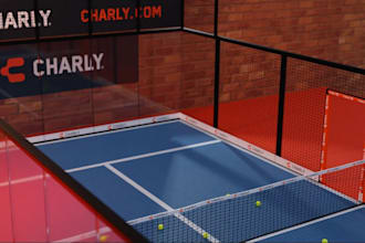 renew 3d indoor tennis, padel court, sport arena, site planning, facility render