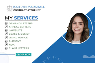 draft professional demand letters, cease and desist, letters of intent , claims
