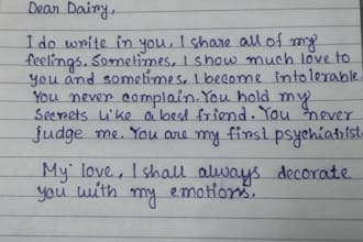 provide neat, clean, readable and aesthetic handwriting