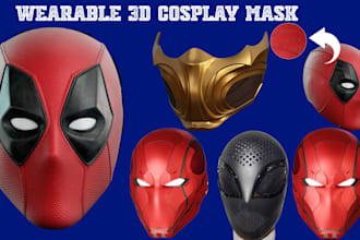 design wearable 3d cosplay masks, helmets, armor, and weapon props for printing