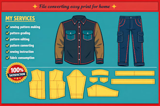 create custom digital sewing patterns for menswear and womenswear garment
