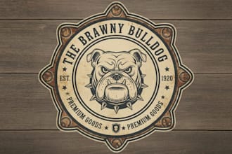 create wonderful bulldog vintage logo design with business