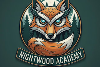design owl fox mascot logo design with company