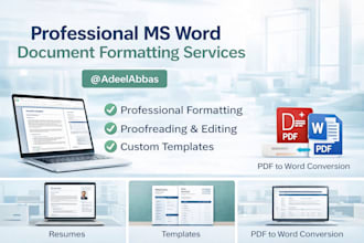 format, edit, and design ms word documents and templates
