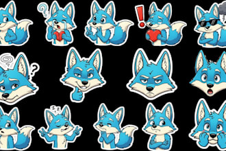 create custom furry sticker packs and character reference sheets