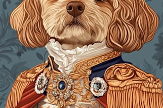 draw a custom memorial pet portrait from photo