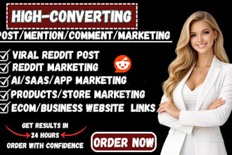 promote ai app, yt video, product airbnb website promotion via reddit SEO post